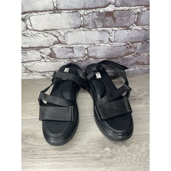 Suzanne Rae Black Synthetic Ankle Strap Platform Wedge Sandals Women Sz 40EU/9.5 - Picture 16 of 16